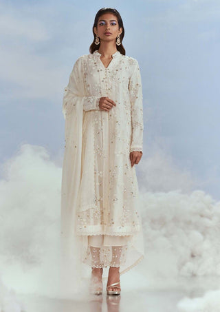 Nachiket Barve-Ivory Babylon Kalidar Kurta Set-INDIASPOPUP.COM