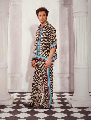 Black & White Byzantine Print Shirt And Pants by Nikita Mhaisalkar Men available on Indiaspopup.com