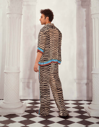 Black & White Byzantine Print Shirt And Pants by Nikita Mhaisalkar Men available on Indiaspopup.com