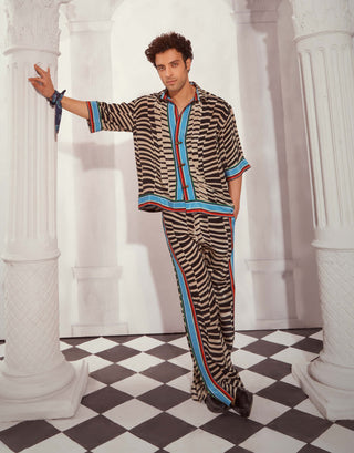 Black & White Byzantine Print Shirt And Pants by Nikita Mhaisalkar Men available on Indiaspopup.com