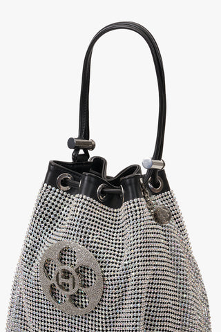 Outhouse Silver Poppi Crystal Bucket Bag available on indiaspopup