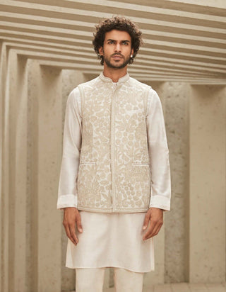 Matsya Men-Off-White Timeless Jodhpuri Jacket-INDIASPOPUP.COM