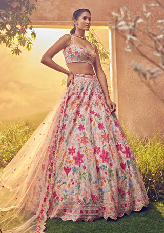 Aneesh Agarwaal-Rosewater Pink Embellished Lehenga Set-INDIASPOPUP.COM