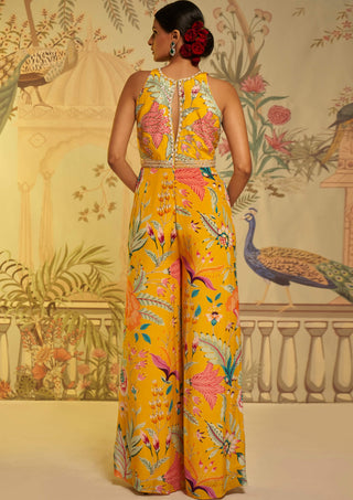 Aayushi Maniar-Yellow Amber Floral Jumpsuit-INDIASPOPUP.COM