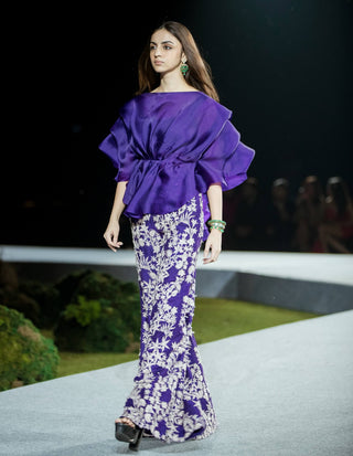 Purple elin pants and pouf top