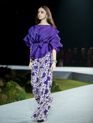 Purple elin pants and pouf top