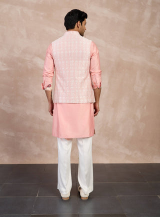 Arjan Dugal Cotton Candy Plain Chanderi Straight Kurta Set available on indiaspopup