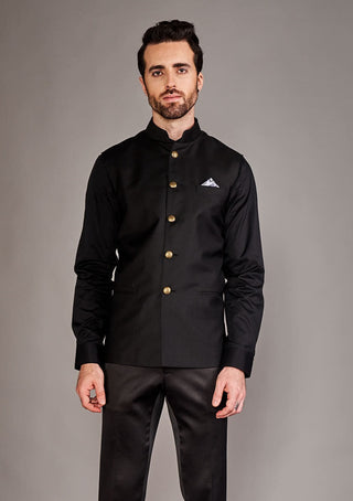 Arjun Kilachand-Black Classic Bundi And Shirt-INDIASPOPUP.COM