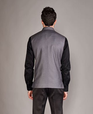 Arjun Kilachand-Light Grey Bundi And Shirt-INDIASPOPUP.COM