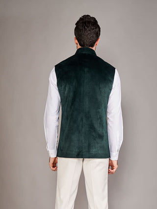 Arjun Kilachand-Forest Green Bundi And Shirt-INDIASPOPUP.COM