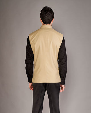 Arjun Kilachand-Beige Classic Bundi And Shirt-INDIASPOPUP.COM