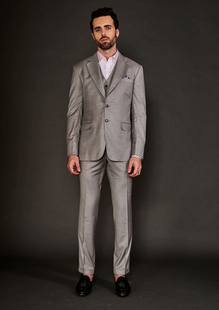 Arjun Kilachand-Grey Classic Suit And Trousers-INDIASPOPUP.COM