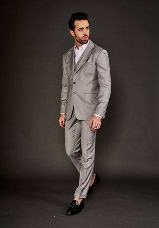 Arjun Kilachand-Grey Classic Suit And Trousers-INDIASPOPUP.COM