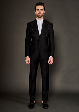 Arjun Kilachand-Black Embroidered Jacket And Trousers-INDIASPOPUP.COM