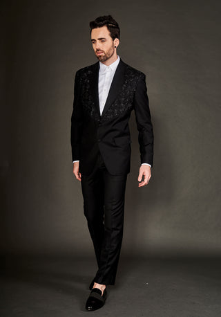 Arjun Kilachand-Black Embroidered Jacket And Trousers-INDIASPOPUP.COM