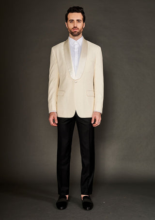 Arjun Kilachand-Ivory Shawl Lapel Tuxedo And Trouser-INDIASPOPUP.COM