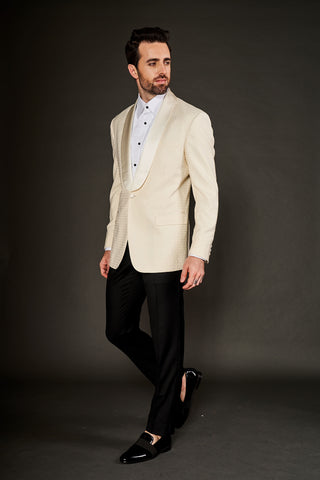 Arjun Kilachand-Ivory Shawl Lapel Tuxedo And Trouser-INDIASPOPUP.COM