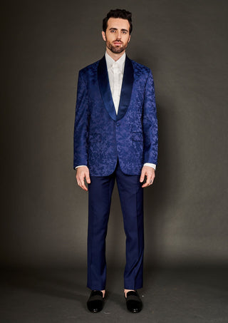 Arjun Kilachand-Navy Blue Embroidered Suit Set-INDIASPOPUP.COM