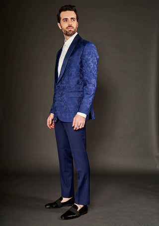 Arjun Kilachand-Navy Blue Embroidered Suit Set-INDIASPOPUP.COM