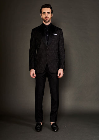 Arjun Kilachand-Black Butterfly Lapel Tuxedo And Trouser-INDIASPOPUP.COM