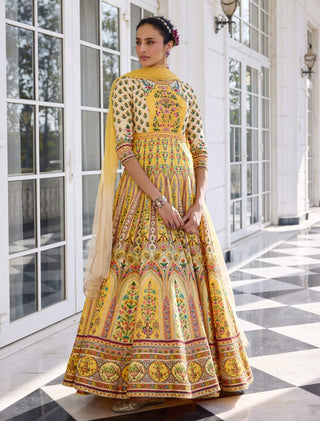 Nehmat yellow anarkali and dupatta