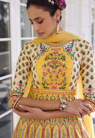Nehmat yellow anarkali and dupatta
