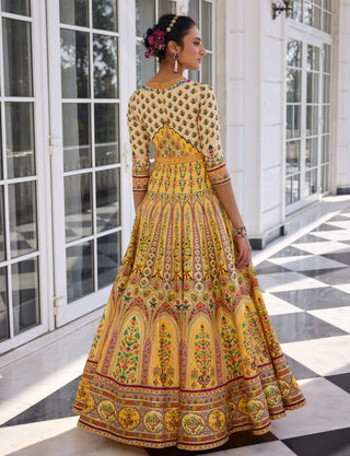 Nehmat yellow anarkali and dupatta