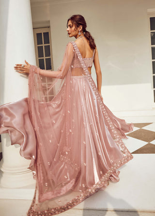 Amitabh Malhotra-Icy Pink Embellished Lehenga Set-INDIASPOPUP.COM