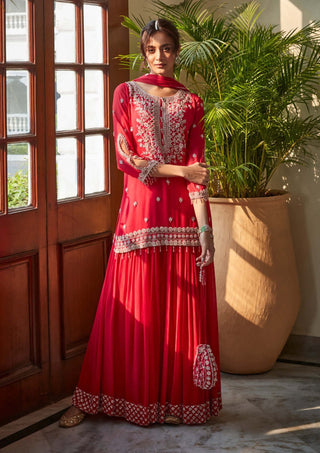 Amitabh Malhotra-Fuchsia Pink Embellished Sharara Set-INDIASPOPUP.COM