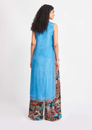 Aisha Rao-Cerulea Azure Blue Kurta And Palazzo-INDIASPOPUP.COM