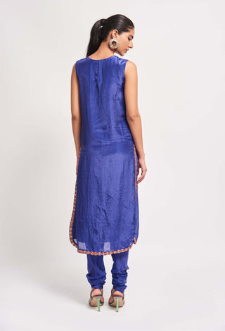 Aisha Rao-Lumina Cobalt Blue Kurta Set-INDIASPOPUP.COM