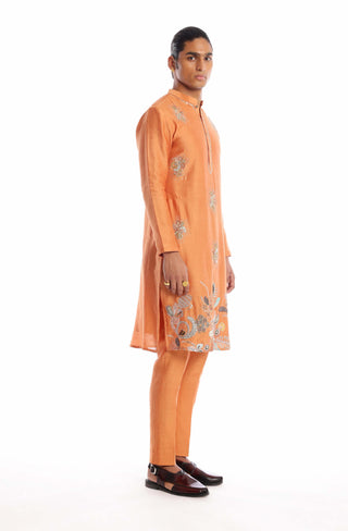 Aisha Rao Men-Oasis Persian Orange Kurta And Pants-INDIASPOPUP.COM
