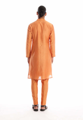 Aisha Rao Men-Oasis Persian Orange Kurta And Pants-INDIASPOPUP.COM