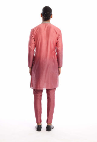 Aisha Rao Men-Dawn Old Rose Kurta And Pants-INDIASPOPUP.COM