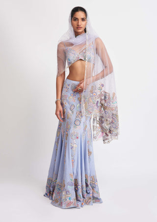 Aisha Rao-Wisteria Livid Blue Mermaid Lehenga Set-INDIASPOPUP.COM
