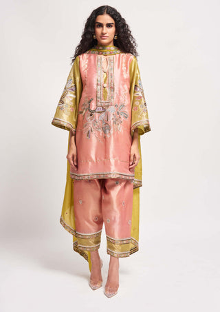 Aisha Rao-Persica Peach Kurta Set-INDIASPOPUP.COM