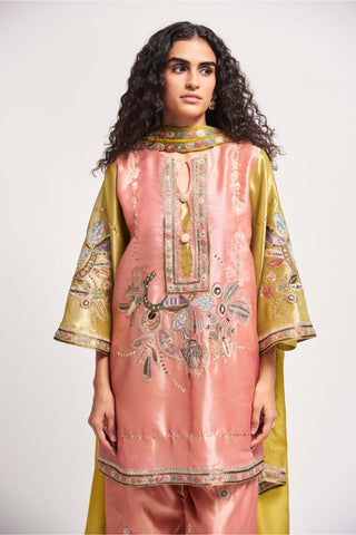 Aisha Rao-Persica Peach Kurta Set-INDIASPOPUP.COM