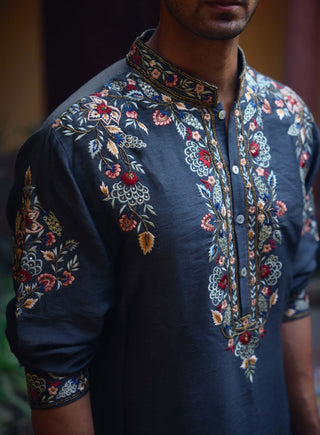 Asirgarh Slate Gray Kurta And Salwar by Ankit V Kapoor available on Indiaspopup.com