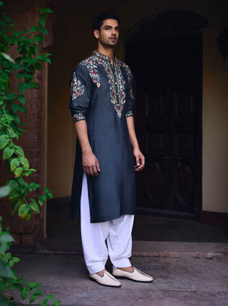 Asirgarh Slate Gray Kurta And Salwar by Ankit V Kapoor available on Indiaspopup.com
