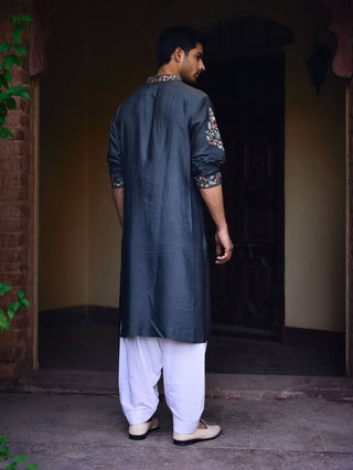 Asirgarh Slate Gray Kurta And Salwar by Ankit V Kapoor available on Indiaspopup.com