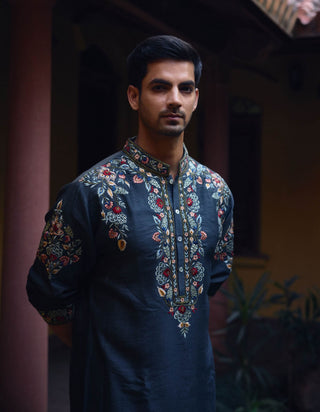 Asirgarh Slate Gray Kurta And Salwar by Ankit V Kapoor available on Indiaspopup.com