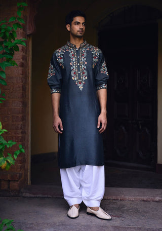 Asirgarh Slate Gray Kurta And Salwar by Ankit V Kapoor available on Indiaspopup.com