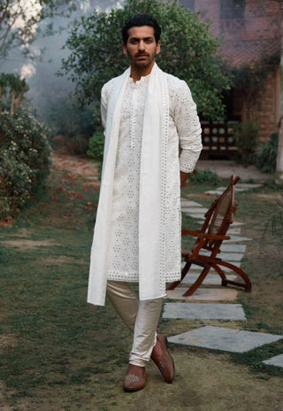 Ranbir Ivory Kurta Set by Ankit V Kapoor available on Indiaspopup.com