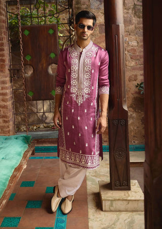 Chittorgarh Vintage Rose Kurta And Salwar by Ankit V Kapoor available on Indiaspopup.com
