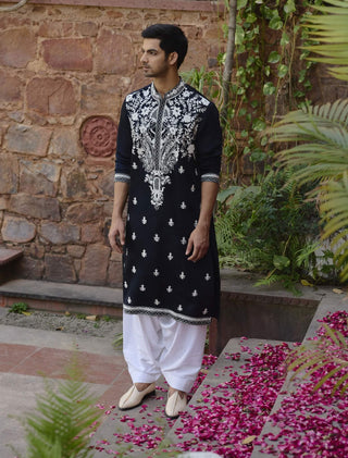 Dhanbai Navy Blue Kurta And Salwar by Ankit V Kapoor available on Indiaspopup.com