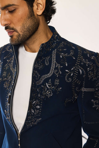 Azure deep blue vault shacket and pants