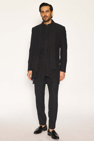 Onyx line draped jacket set