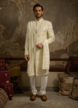 Roshaan ivory sherwani set