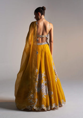 Honey Gold Embroidered Lehenga Set by Osaa By Adarsh, available on Indiaspopup.com