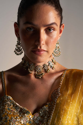 Honey Gold Embroidered Lehenga Set by Osaa By Adarsh, available on Indiaspopup.com
